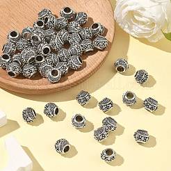 Баррель античный посеребренные сплав горный хрусталь металлические бусины европейских&nbsp;ALRI-Q228-02I