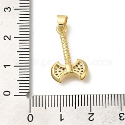 Porte micro ouvrent pendentifs zircone cubique en laiton de placage&nbsp;KK-Z086-66G-03