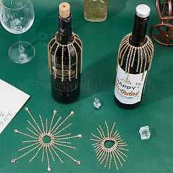 4 шт. латунные подвески для бокалов вина со стразами HJEW-OC00254