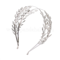 ファッショナブルな鉄のヘアバンドパーツ  プラチナ  53.5~54x5~8mm  内径：116~119mm&nbsp;OHAR-T008-01P