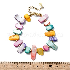 Gefärbte Armbänder aus natürlichen Süßwassermuscheln und Messingperlen für Damen&nbsp;BJEW-JB14027