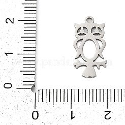 ステンレスペンダント201個  フクロウのチャーム  ステンレス鋼色  18x9.5x1mm  穴：1.4mm&nbsp;STAS-F316-06P-09