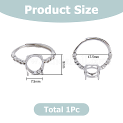 925 verstellbarer Ring aus Sterlingsilber&nbsp;STER-WH0009-40B
