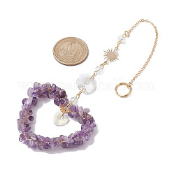 Кулон в форме сердца с натуральным аметистом drcorations HJEW-JM01651-01