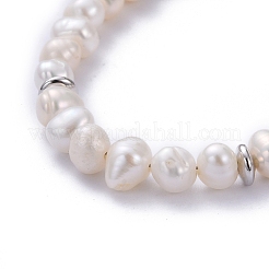 Bracciali di perle coltivate d'acqua dolce naturali coltivate&nbsp;BJEW-JB05257