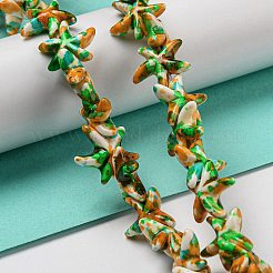 С напылением окрашенные синтетические бирюзовые бусинки G-E617-A01-02