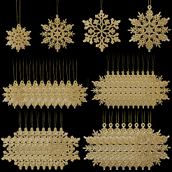 36шт снежинка пластиковая подвеска украшения&nbsp;DIY-CP0013-33C