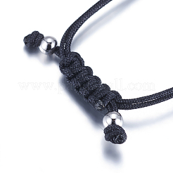 Регулируемые латунные плетеные браслеты из бисера BJEW-F282-29-RS