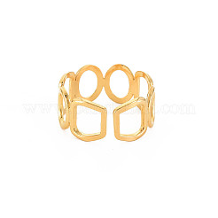 Кольцо-манжета с открытой геометрией из нержавеющей стали 304 с ионным покрытием (IP) для женщин&nbsp;X-RJEW-S405-166G