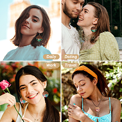 16шт 8 цвета прозрачные подвески из смолы и орехового дерева RESI-TA0002-10