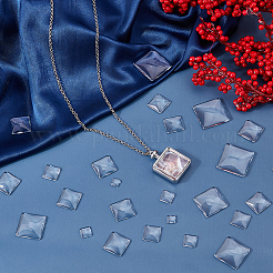 150шт 8 стиля прозрачные стеклянные квадратные кабошоны&nbsp;GGLA-FH0001-04