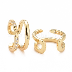 Серьги-манжеты с волнистым кубическим цирконием EJEW-G288-13G