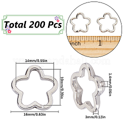 200шт ccb пластиковые рамки для бусин CCB-SC0001-19