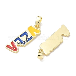 Pendentifs d'émail en laiton &nbsp;KK-CBA6305-04G