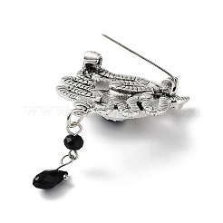 Брошь из сплава в тибетском стиле со стразами JEWB-M035-18AS