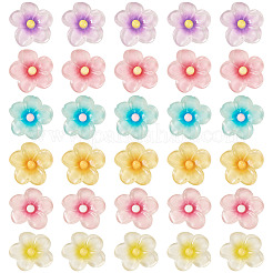 30шт 6 цвета прозрачные кабошоны из смолы&nbsp;RESI-TA0004-45