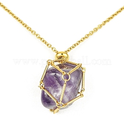 Мешочек из нержавеющей стали 304 в технике макраме NJEW-JN04468-05