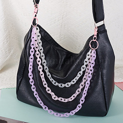 Макарон цвет одноцветный акриловый кабель цепь 3 слоя цепи ремни для брюк&nbsp;HJEW-TAC0118