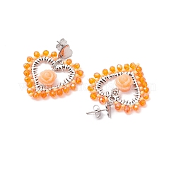 De aleación de aretes de cristal&nbsp;EJEW-MZ00372-03