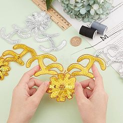 4 шт. 2-цветные компьютеризированные вышивки из полиэстера с пришивными пайетками&nbsp;DIY-HY0001-12