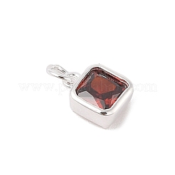 925 квадратная подвеска из стерлингового серебра с кубическими цирконами и соединительными кольцами STER-D288-05S-04