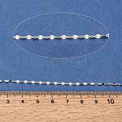 スターリングシルバーのダップチェーン925本  銀  3x2x0.1mm&nbsp;STER-TAC0003-03P-1