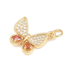 Pendentifs en laiton micro pavés de zircones cubiques orange&nbsp;KK-F938-23D-G