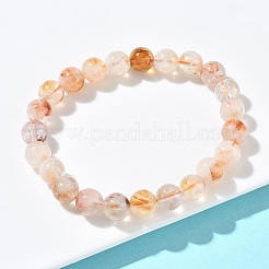 Stretch-Armbänder mit runden Naturzitrinperlen für Damen&nbsp;BJEW-Z158-03C-03