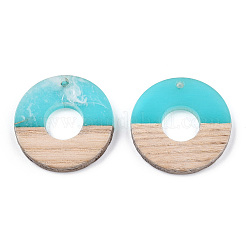 Pendentifs en résine transparente et bois blanc&nbsp;RESI-TAC0017-37