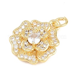 Valentinstag Messing Micro Pave klare Zirkonia Anhänger&nbsp;KK-D258-04G-01