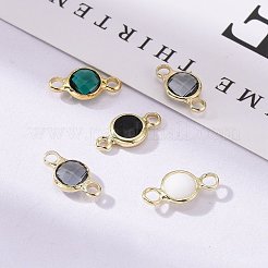 Позолоченные стеклянные плоские круглые соединители&nbsp;KK-L094-02