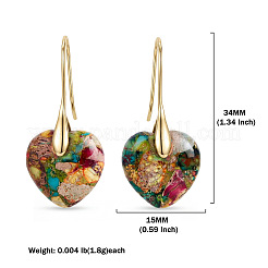 Boucles d'oreilles pendantes en laiton et jaspe impérial&nbsp;WGB0E66-01