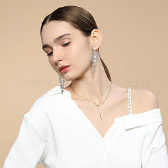 2 пара двухцветных сережек-гвоздиков с цветочным узором из стразов EJEW-FI0002-43