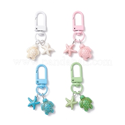 4 шт. подвеска из искусственной бирюзы в виде черепахи и морской звезды&nbsp;HJEW-JM04264