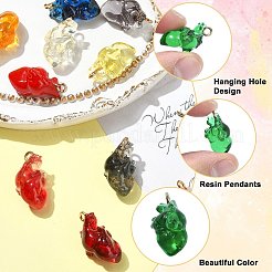 12 pz 12 colori pendenti in resina 3D trasparente&nbsp;RESI-CJ0005-29