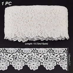 15 ярд хлопковой кружевной ленты с цветочной вышивкой OCOR-WH0086-91B