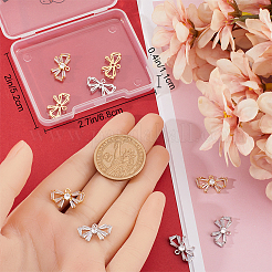 12 шт. 2-х цветная латунь с подвесками из прозрачного кубического циркония ZIRC-BBC0002-63