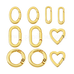 10 шт. 5 стиля латунных пружинных затворных колец&nbsp;KK-PH0013-87
