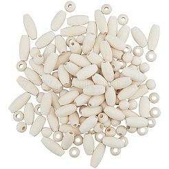 300 шт. 3 вида бусин из натурального необработанного дерева WOOD-SP0001-53