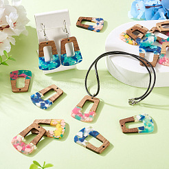 16 шт. подвески из 8-х цветов из смолы и ореха&nbsp;FIND-TA0006-48