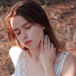 8 шт. 8 стильных вращающихся манжетных кольца из латуни с бусинами RJEW-SW0001-01