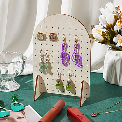 Présentoirs organisateur de boucles d'oreilles en bois en forme d'arc&nbsp;EDIS-WH0031-29