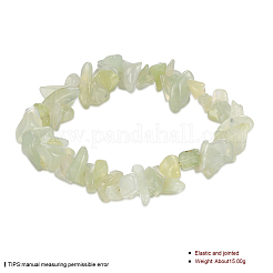 Nouvelles puces de jade naturelles étirer bracelets&nbsp;BJEW-BB16534-A