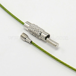 Collier avec cordon en fil d'acier inoxydable 201&nbsp;TWIR-SW001-7-1