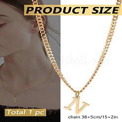 Collier avec pendentif lettre en acier inoxydable 304&nbsp;NJEW-LP0001-33N-G