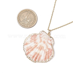 12 шт. 12 стиля гальванизированных натуральных смешанных ожерелий с подвесками из ракушек NJEW-JN05212