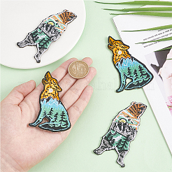 4 шт. 2 стиля аппликаций с вышитыми животными из ткани PATC-HY0001-45