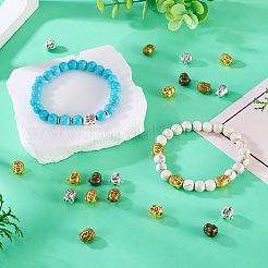 Сплавочные овальные бусины тибетского стиля  TIBEB-CD0001-03