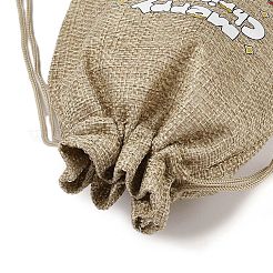 Bolsas de embalaje de arpillera impresas navideñas bolsas con cordón&nbsp;ABAG-Q053-02B-08