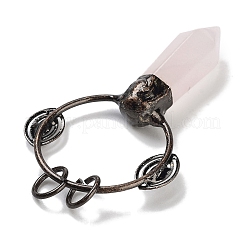 Большие подвески с ограненными заостренными пулями из натурального розового кварца G-A221-02E